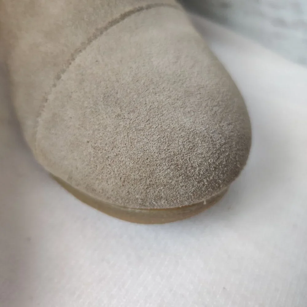 Toms Womens Ankle Booties Desert Wedge Heel Lace Up Boots Suede Taupe Tan Sz 8 - Picture 11 of 15